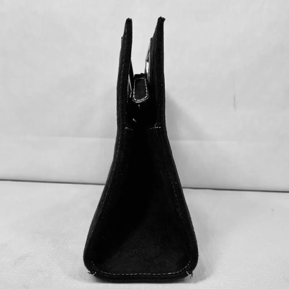 BLACK SUEDE KATE SPADE TOP HANDLE MIDDLE ZIPPER